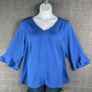 Lands End Top Womens 22W Work Office Capsule Bell Sleeve Career Minimal Flowy